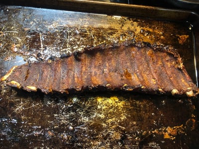 Baby back ribs ready to wrap